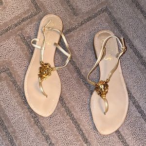Miss Trish of Capri gold tiger sandals size 8